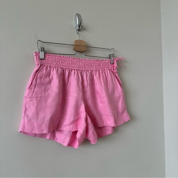 JCREW-BUBBLE Gum Pink 100% Linen Short Shorts (Size:Small) - Picture 3 of 6